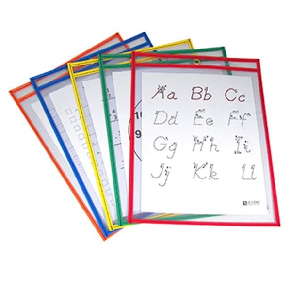 C-Line Products C-Line Products Inc CLI40620 Reusable Dry Erase Pockets 25/Box Assorted Primary 6 X 9 CLI40620 - main
